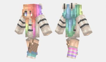 Rainbow Hair Skin for Minecraft