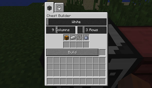 Image where we can see a player improving the chest with the functions of the Compact Storage mod.