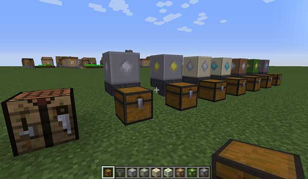 Image where we can see a sample of some of the generators that we can use with the Ultimate Skyblock Generator mod.