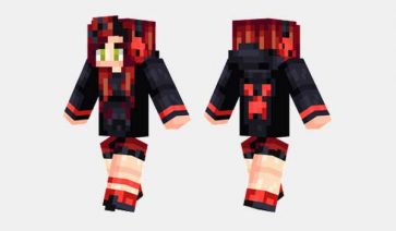 Red Creeper Girl Skin for Minecraft