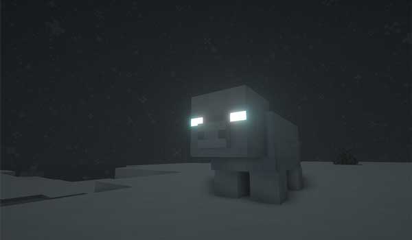 Image where we can see the new, somewhat creepy, pig variant added by the Snow Pig Mod.