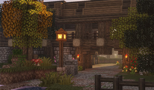 Image where we can see the appearance of a wooden construction, using the textures of the Texture Pack Excalibur.