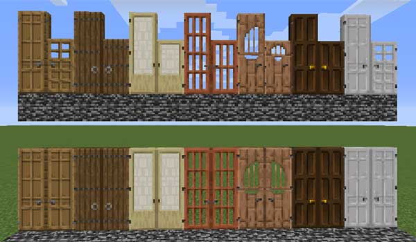 Image where we can see how are the doors of three blocks of height that will allow us to manufacture the Dramatic Doors Mod.