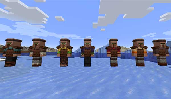 Image where we can see all the variants of guards that the Guard Villagers mod will add to the game.