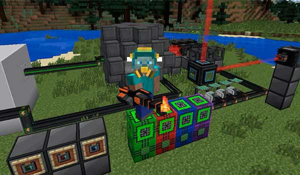 Image where we can see the generators, tools and systems that we can build with the Mekanism mod.