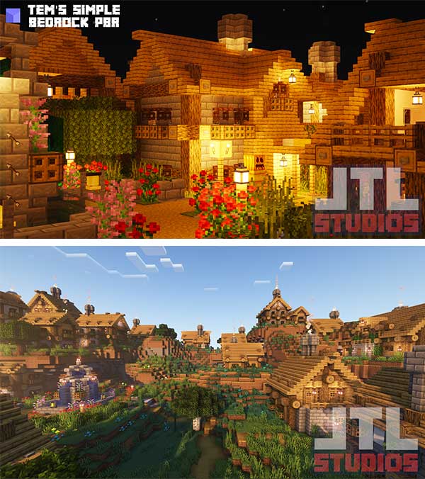 Image where we can see the general aspect of the buildings of the new villages that will be generated with the Better Village mod.