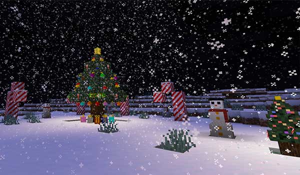 Image where we can see some of the Christmas decorative elements that we can make with the Christmas Festivity mod.