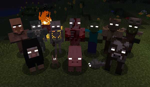 Image where we can see the possessed animals that The End of Herobrine mod will add.