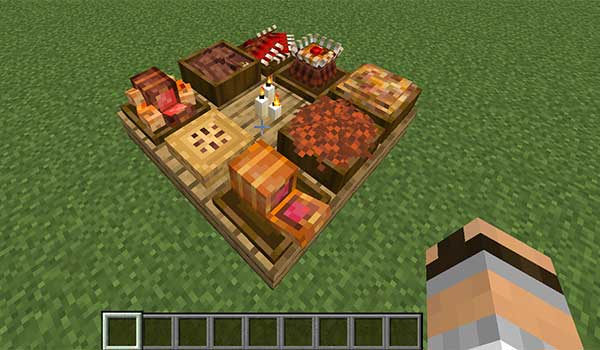 Image where we can see several recipes of meat dishes created by the Butchercraft mod.