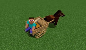 Horse Cart Mod for Minecraft 1.19.2, 1.18.2, 1.16.5 and 1.12.2
